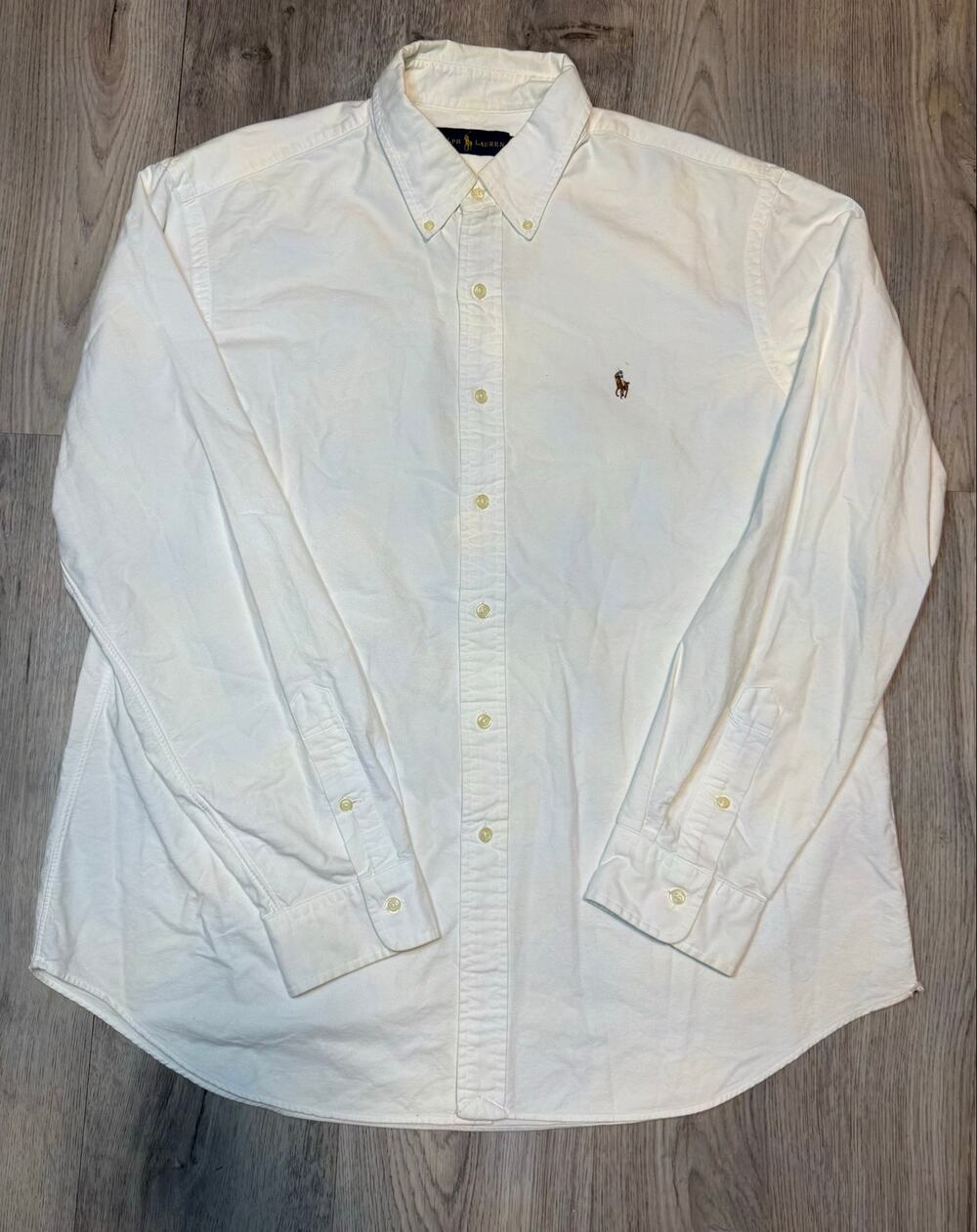 Ralph Lauren Shirt Mens Size XL White Pony Dress Button Up Long Sleeve
